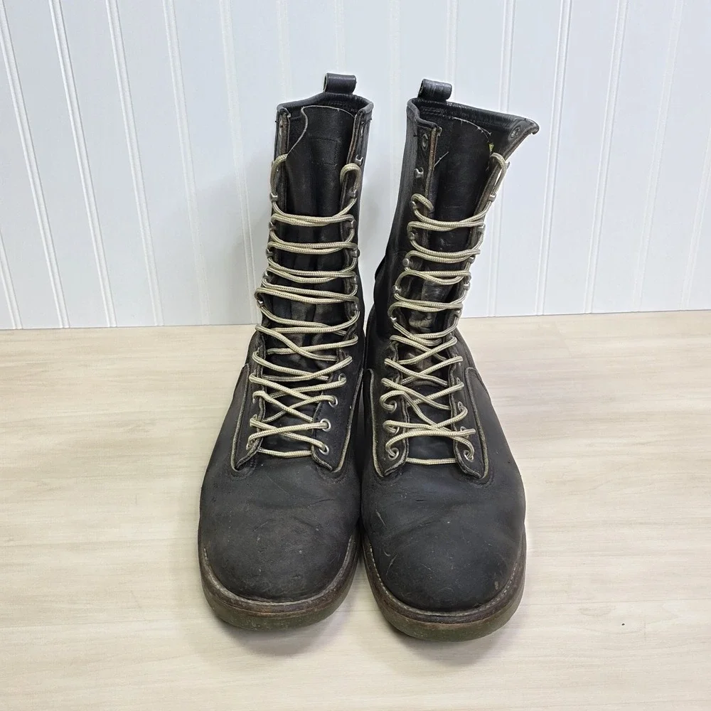 Red Wing‎ 919 Lineman Boots Green Sole Vintage Rare🇺🇸 USA Distressed Size 13 C